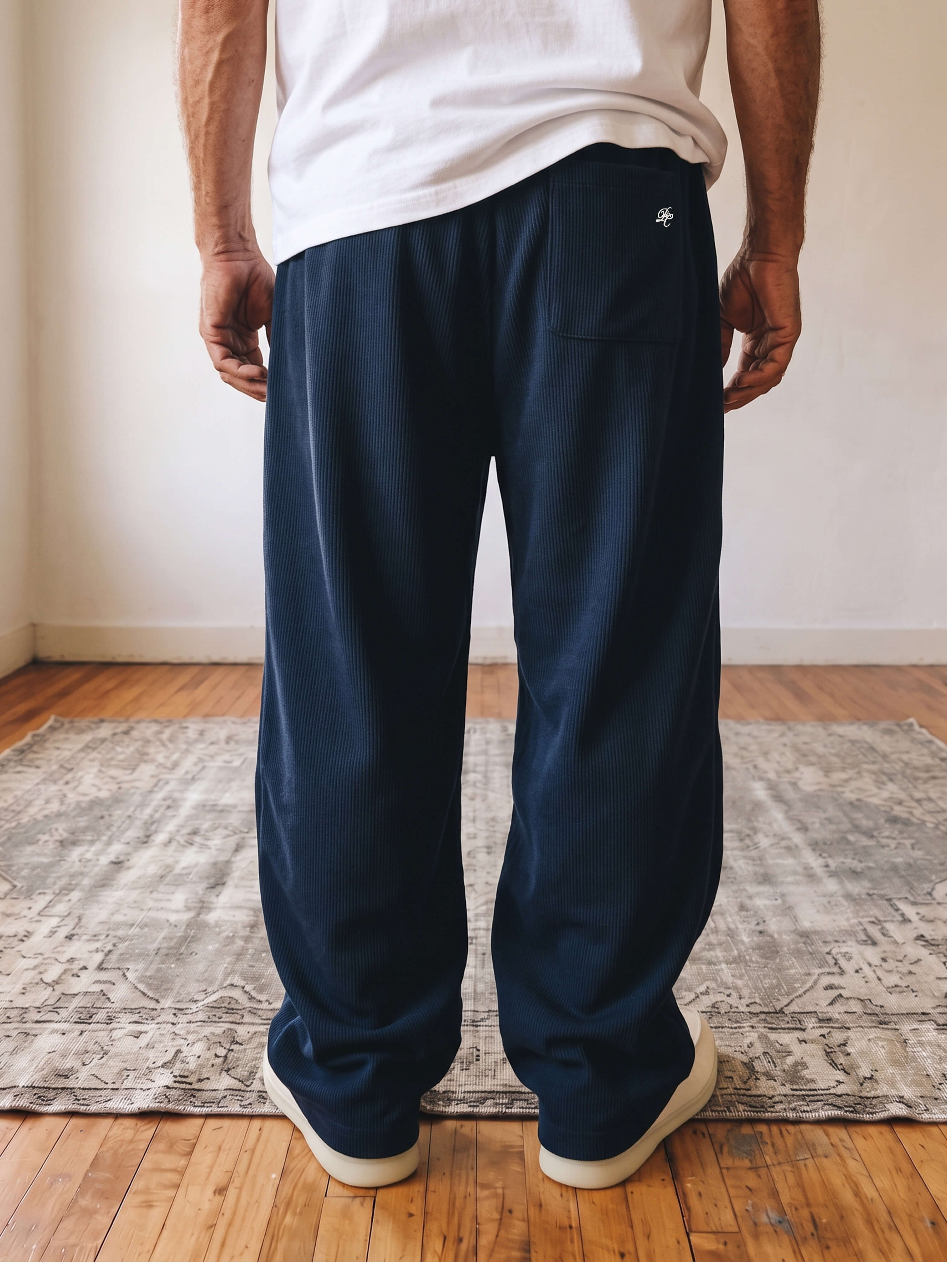PC Straight Wide Leg Pant - Navy Blue