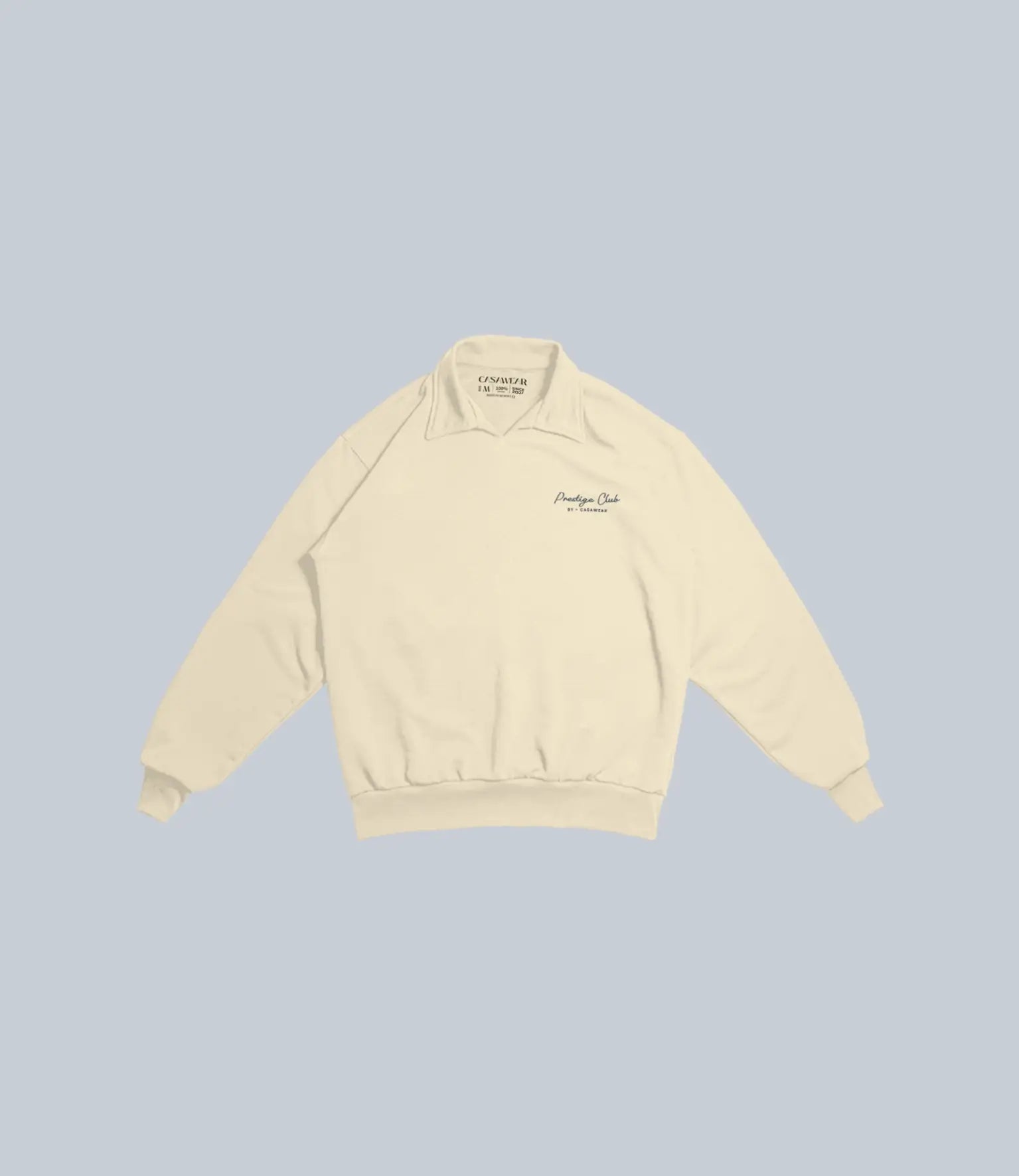 collared sweatshirt - Creamy
