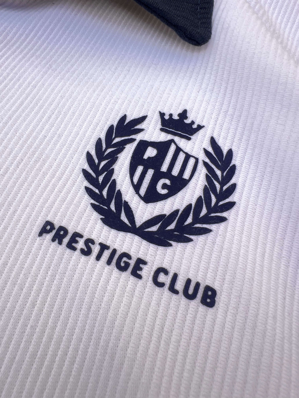 Prestige Club Ribbed Polo - white & Navy