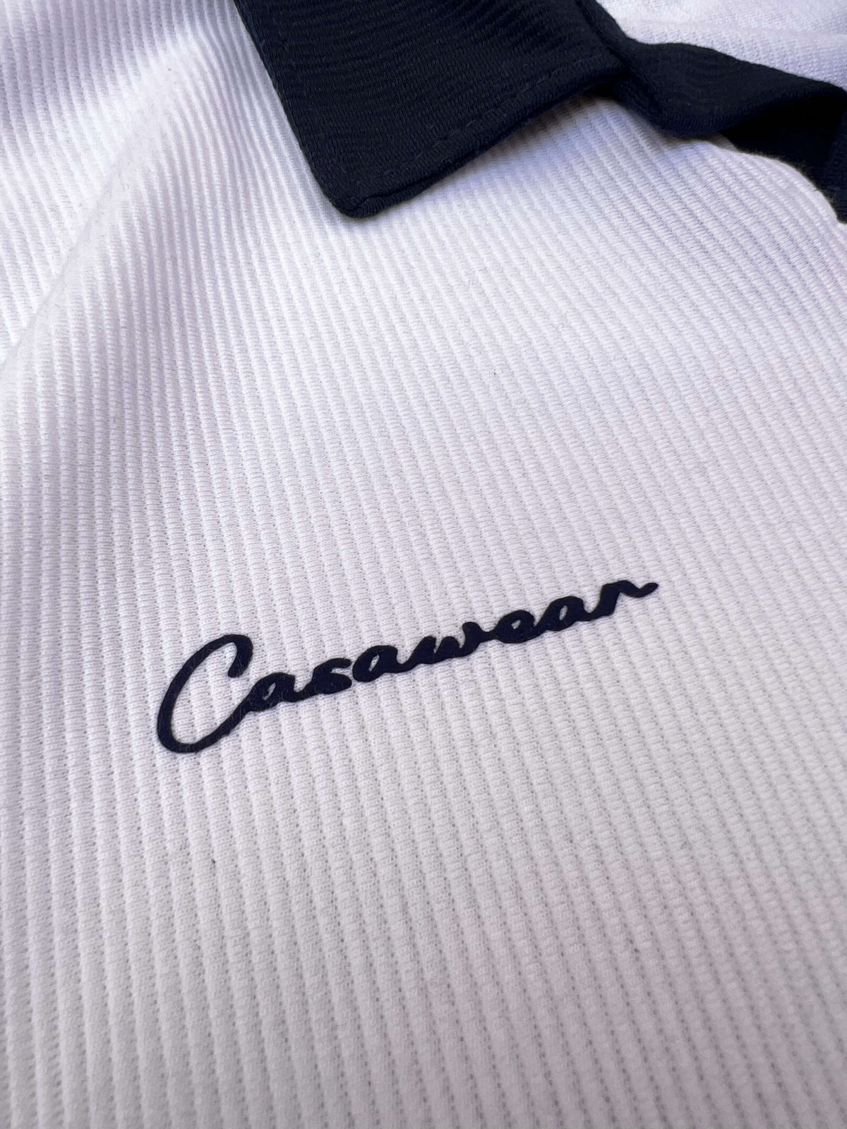 Prestige Club Ribbed Polo - white & Navy