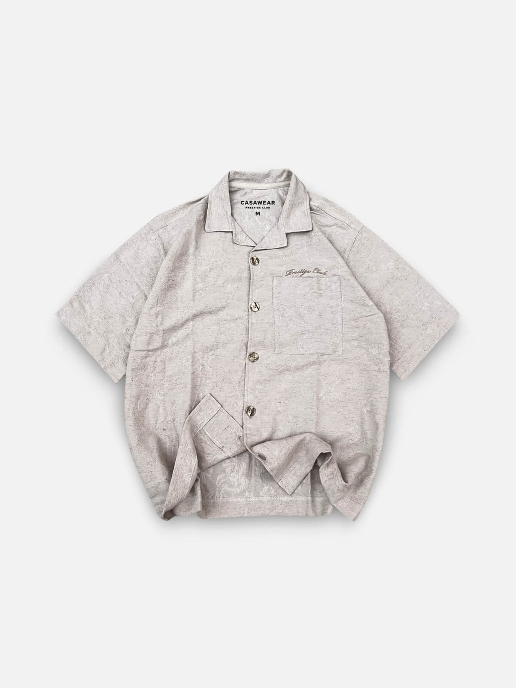 Prestige Club Linen Shirt - Jacquard Beige