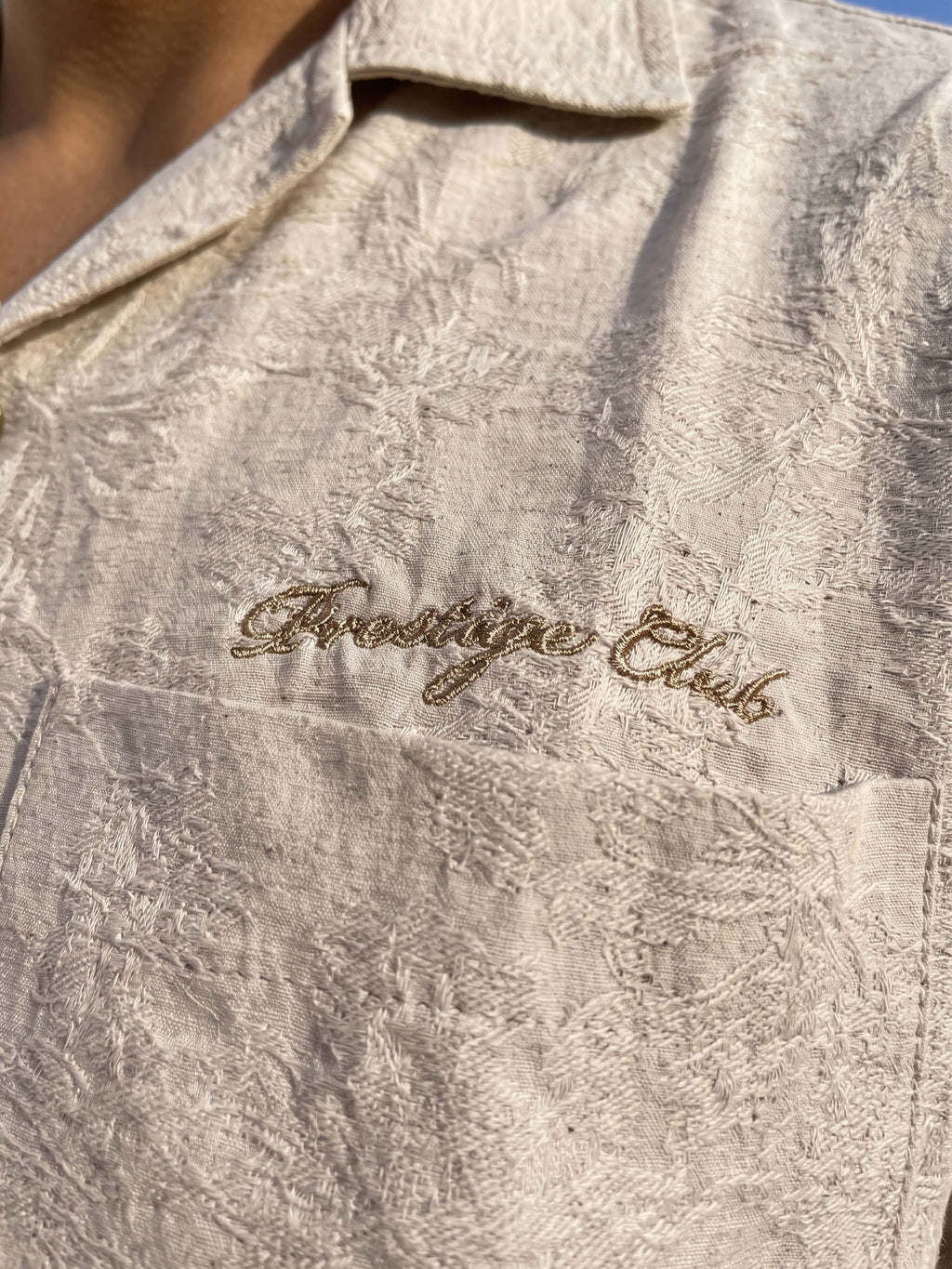 Prestige Club Linen Shirt - Jacquard Beige