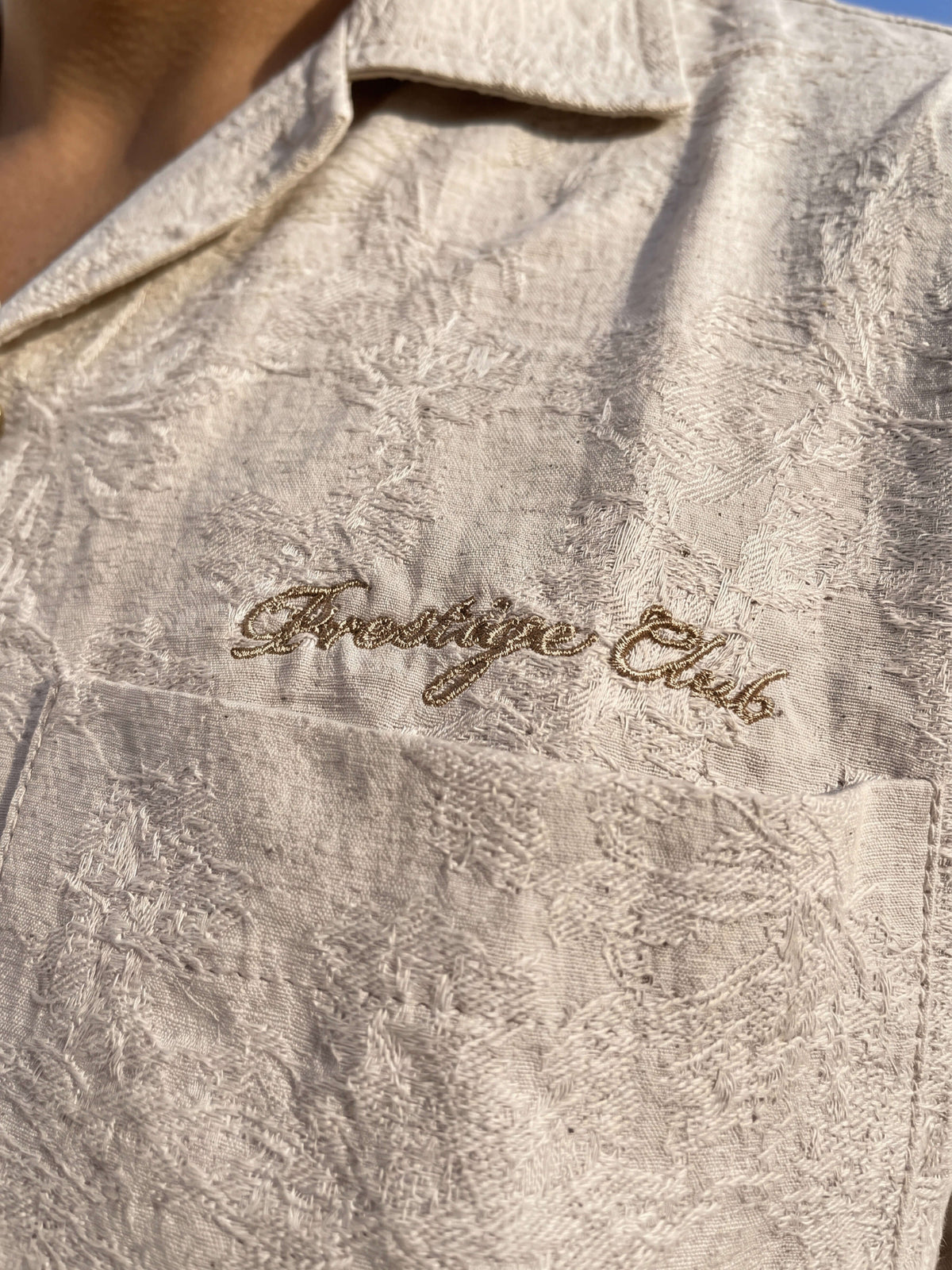 Prestige Club Linen Shirt - Jacquard Beige