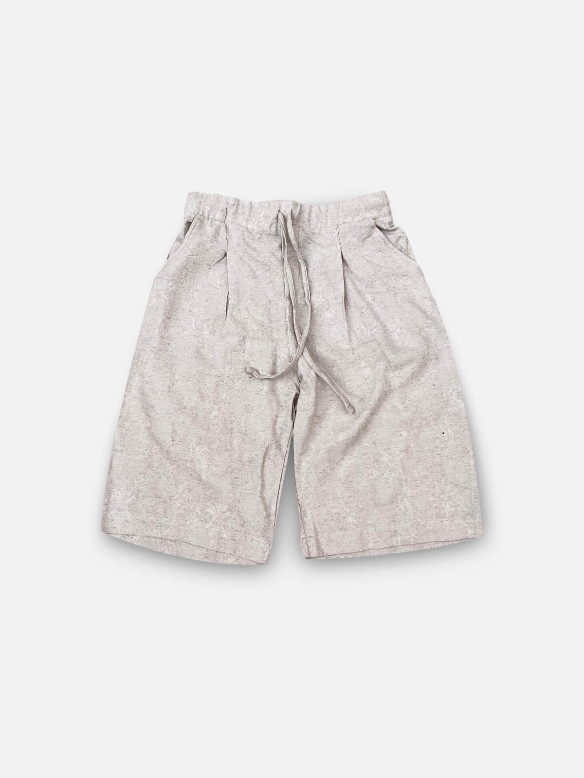 PC Pleated linen Short - Jacquard Beige