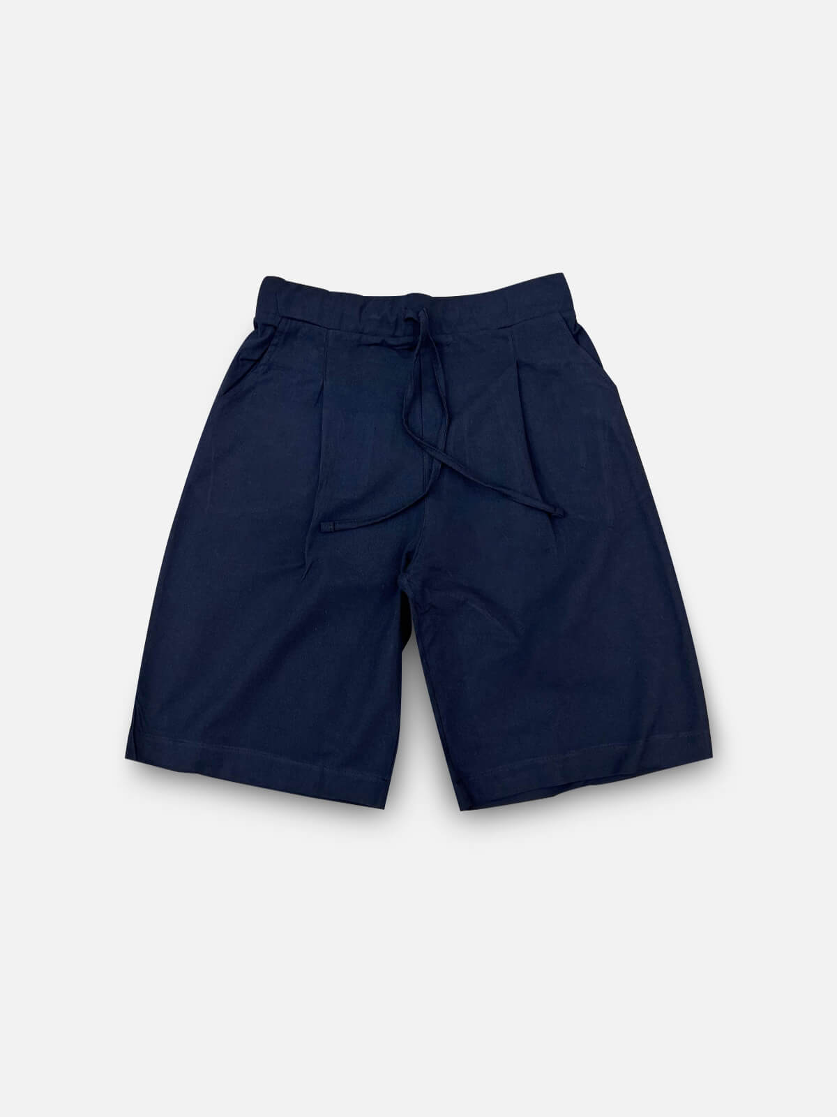 PC Pleated linen Short - navy blue
