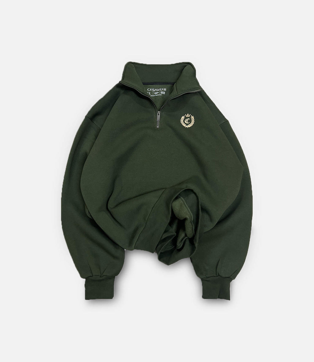 signature quarter zip - dark olive