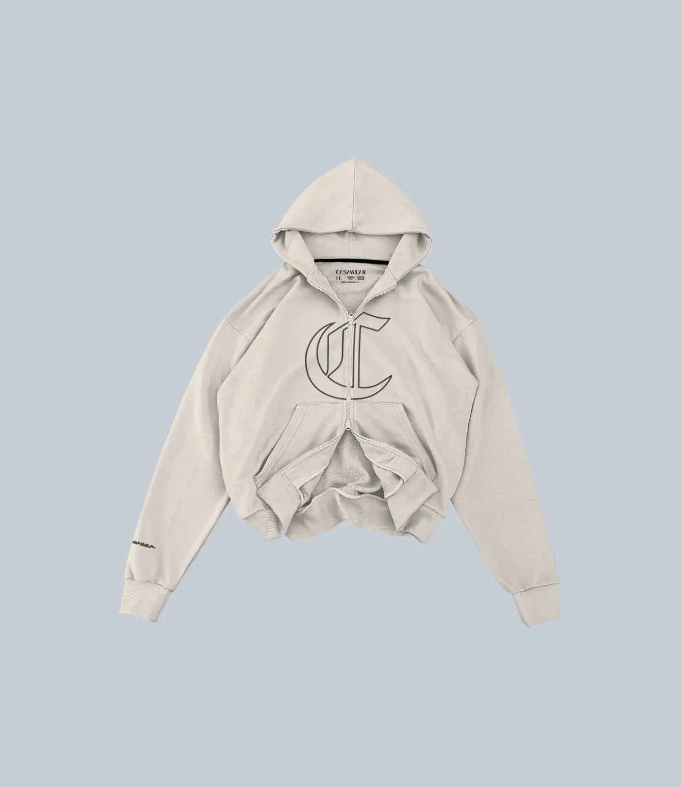 signature double zipper hoodie
