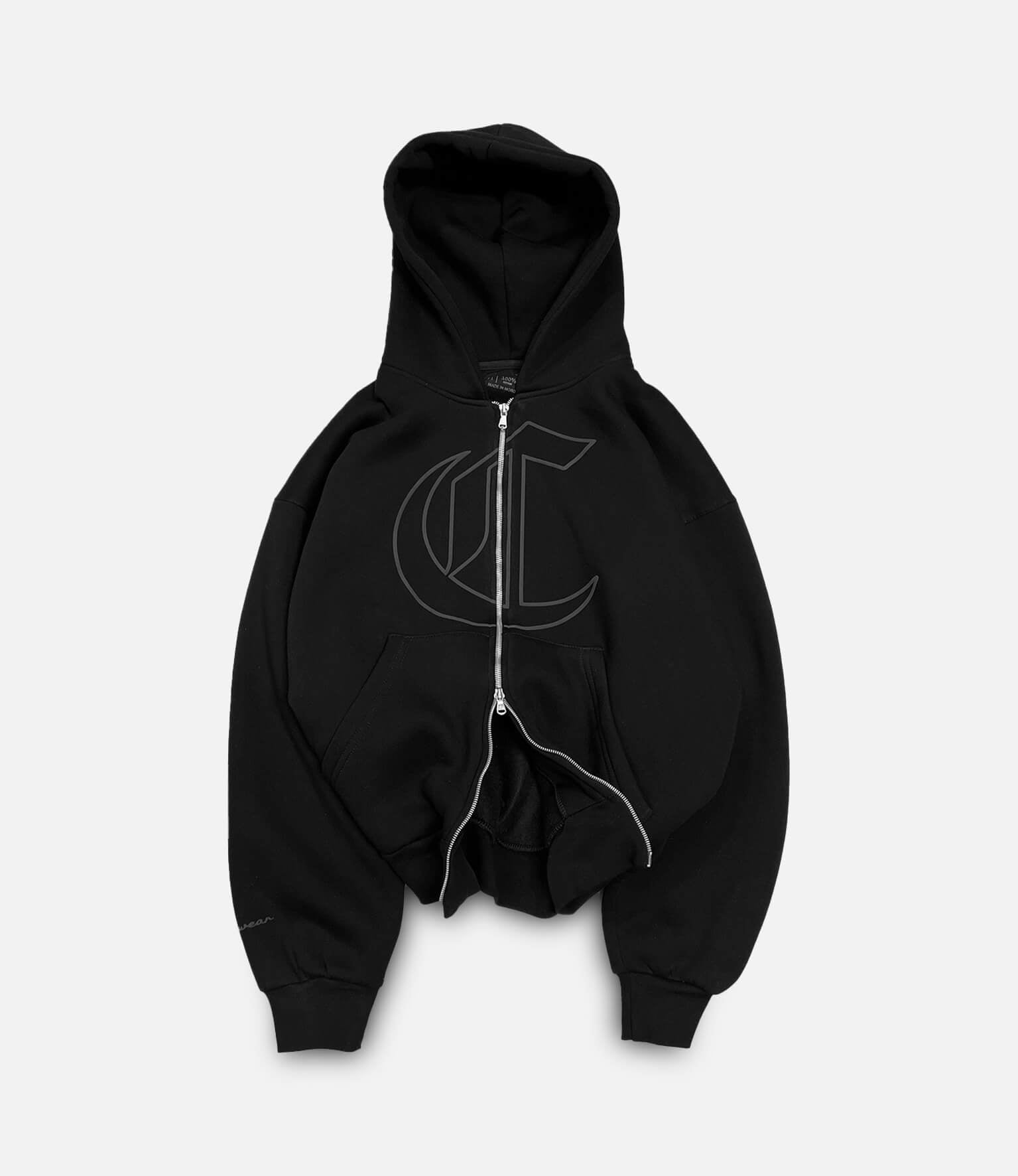 Signature double zipper V2 - Black