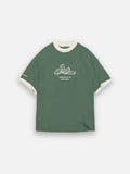 Falling Apart Ringer Tee - Forest Green