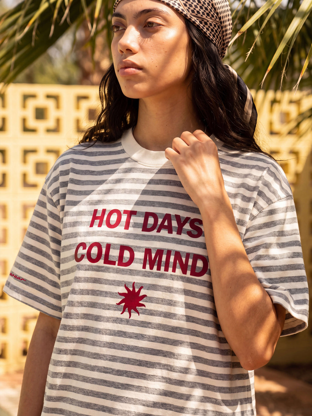 Hot Days Striped Tee - Heather Gray & Creamy