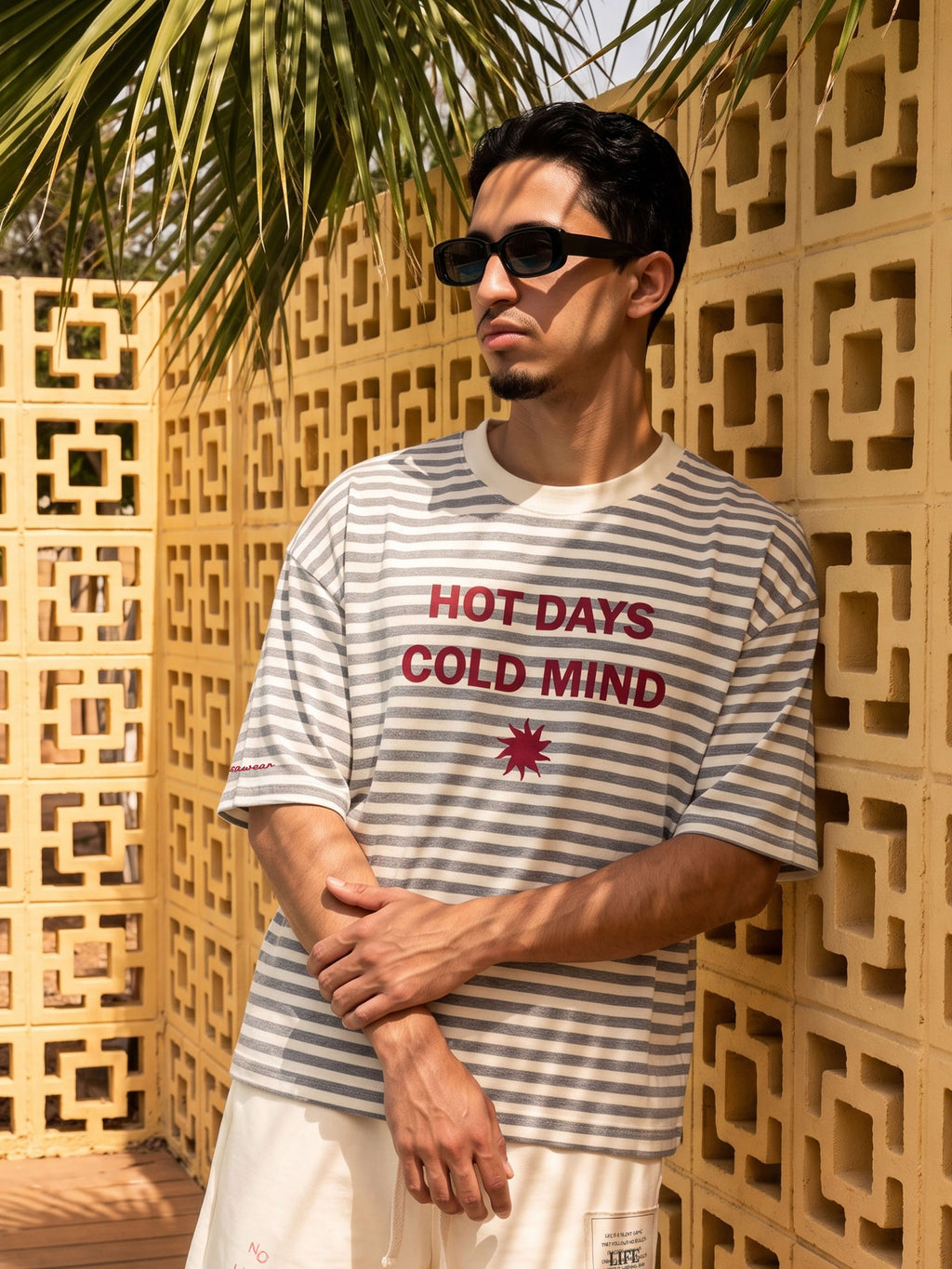Hot Days Striped Tee - Heather Gray & Creamy