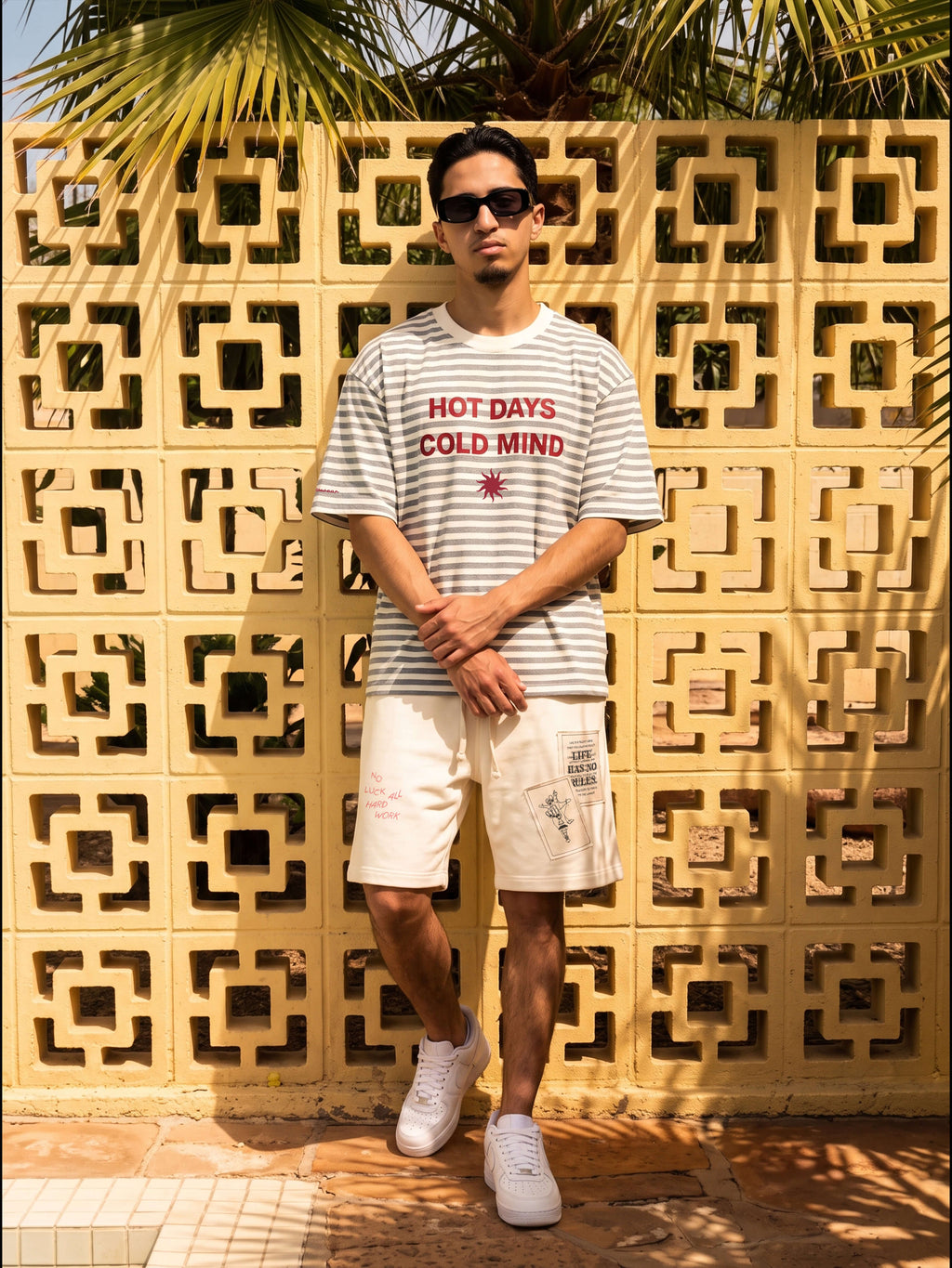 Hot Days Striped Tee - Heather Gray & Creamy