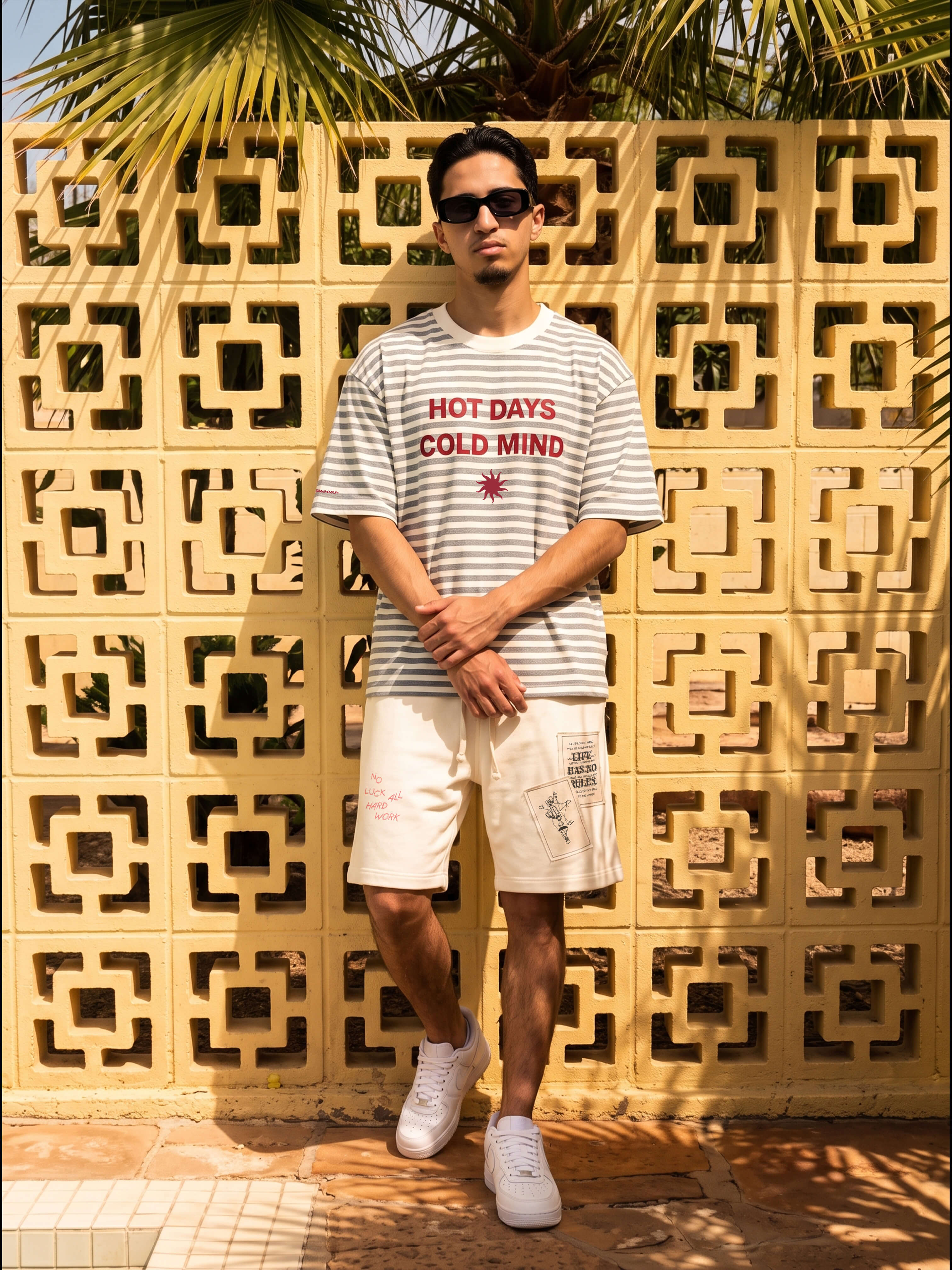 Hot Days Striped Tee - Heather Gray & Creamy