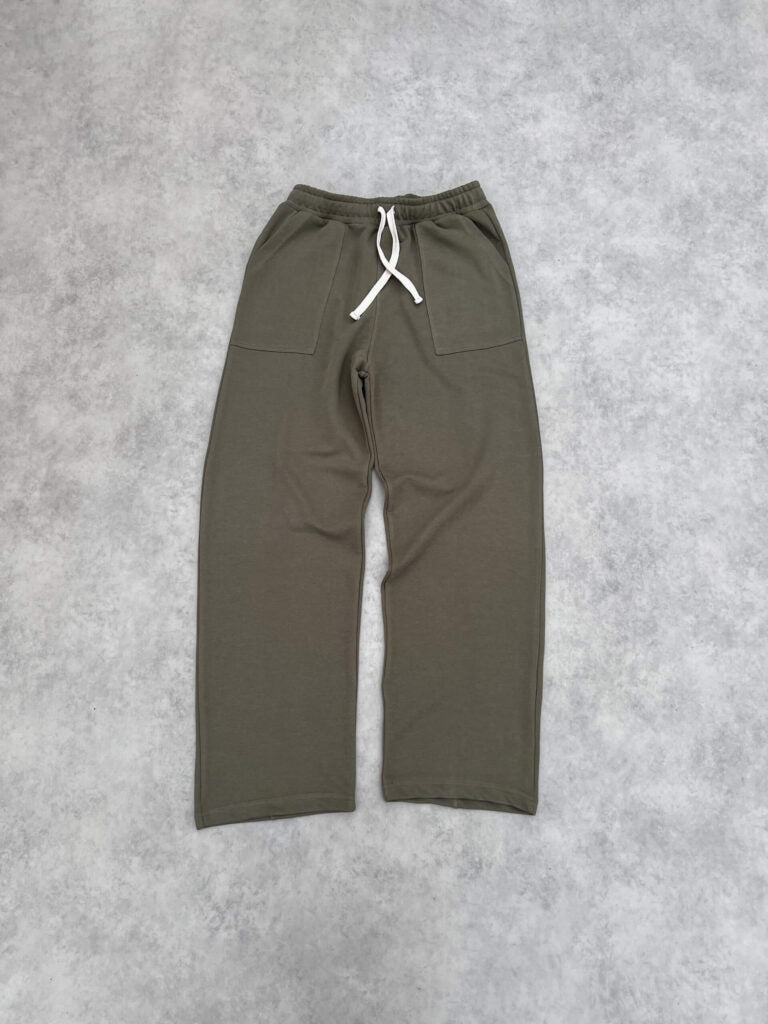 wide-legs sweatpant – army