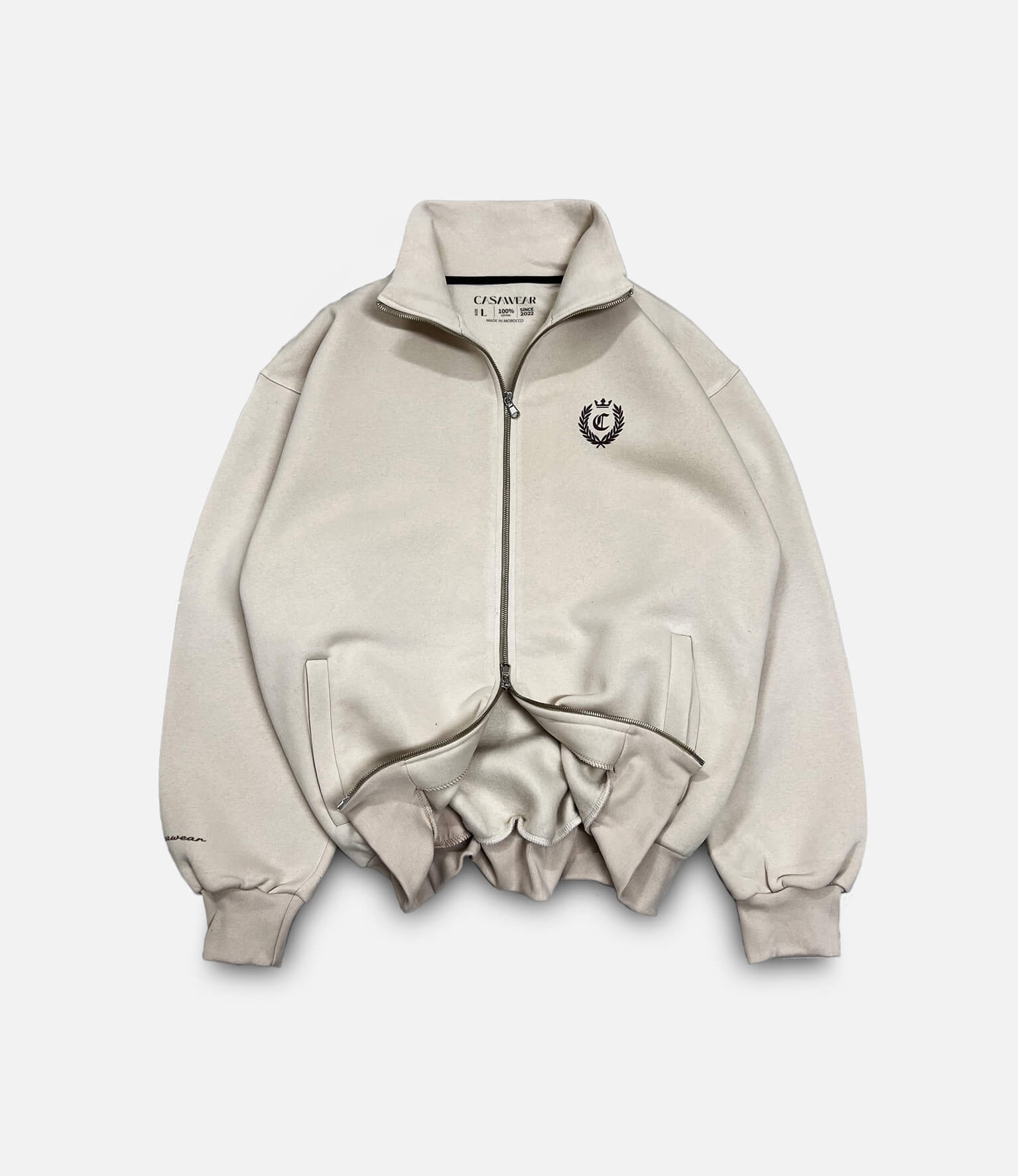 SIGNATURE FULL ZIP SWEATSHIRT - CREAMY MILK