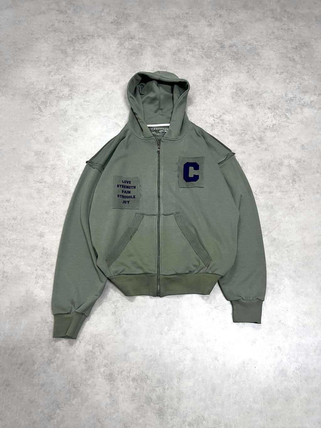 SFNL ZIPPER HOODIE -  FOREST green