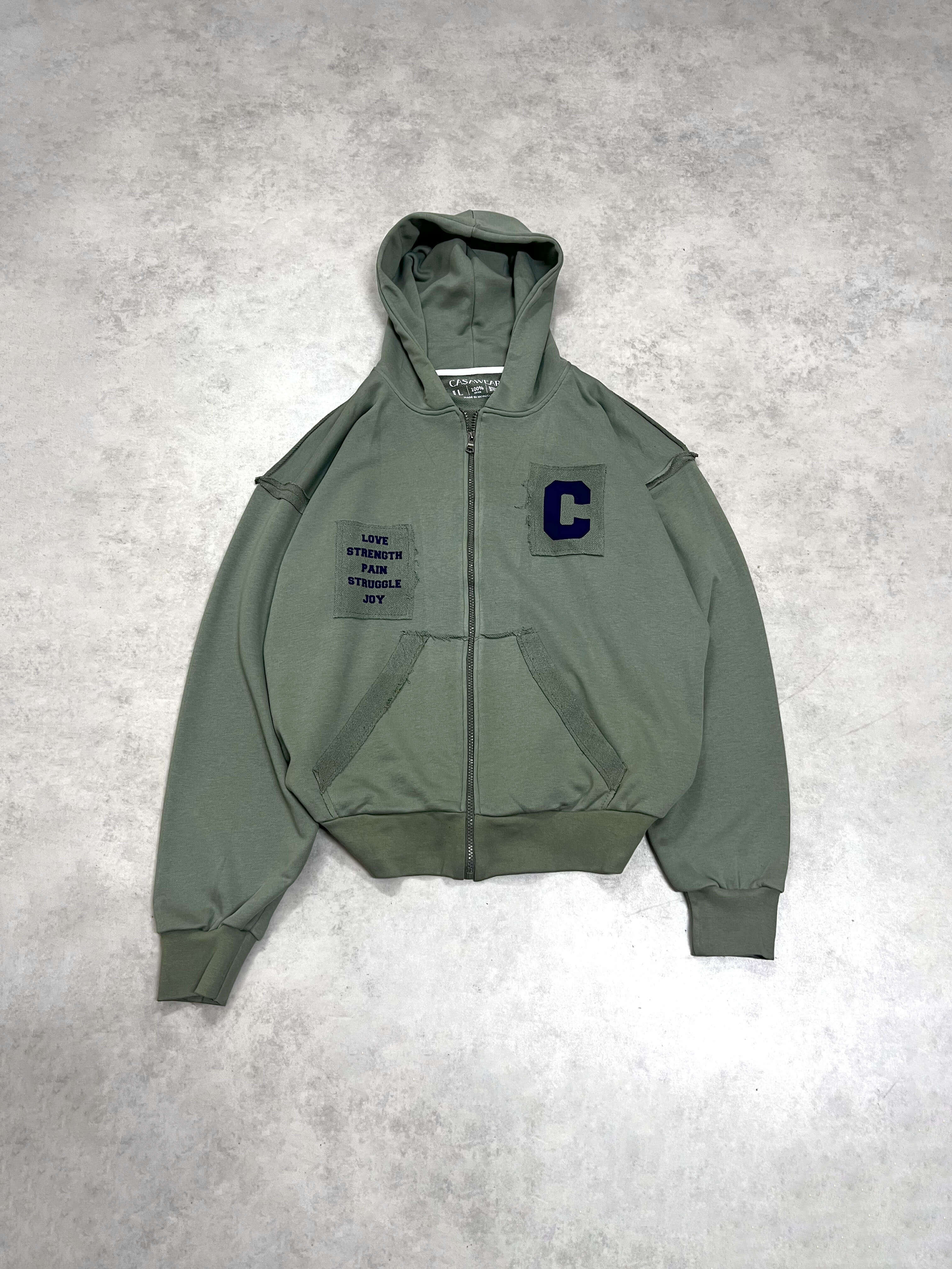 SFNL ZIPPER HOODIE -  FOREST green