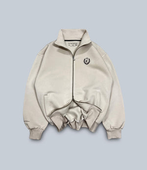 SIGNATURE FULL ZIP SWEATSHIRT - CREAMY MILK